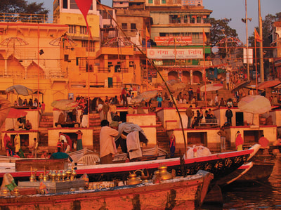 Varanasi from the water photographed by Dina Torrans